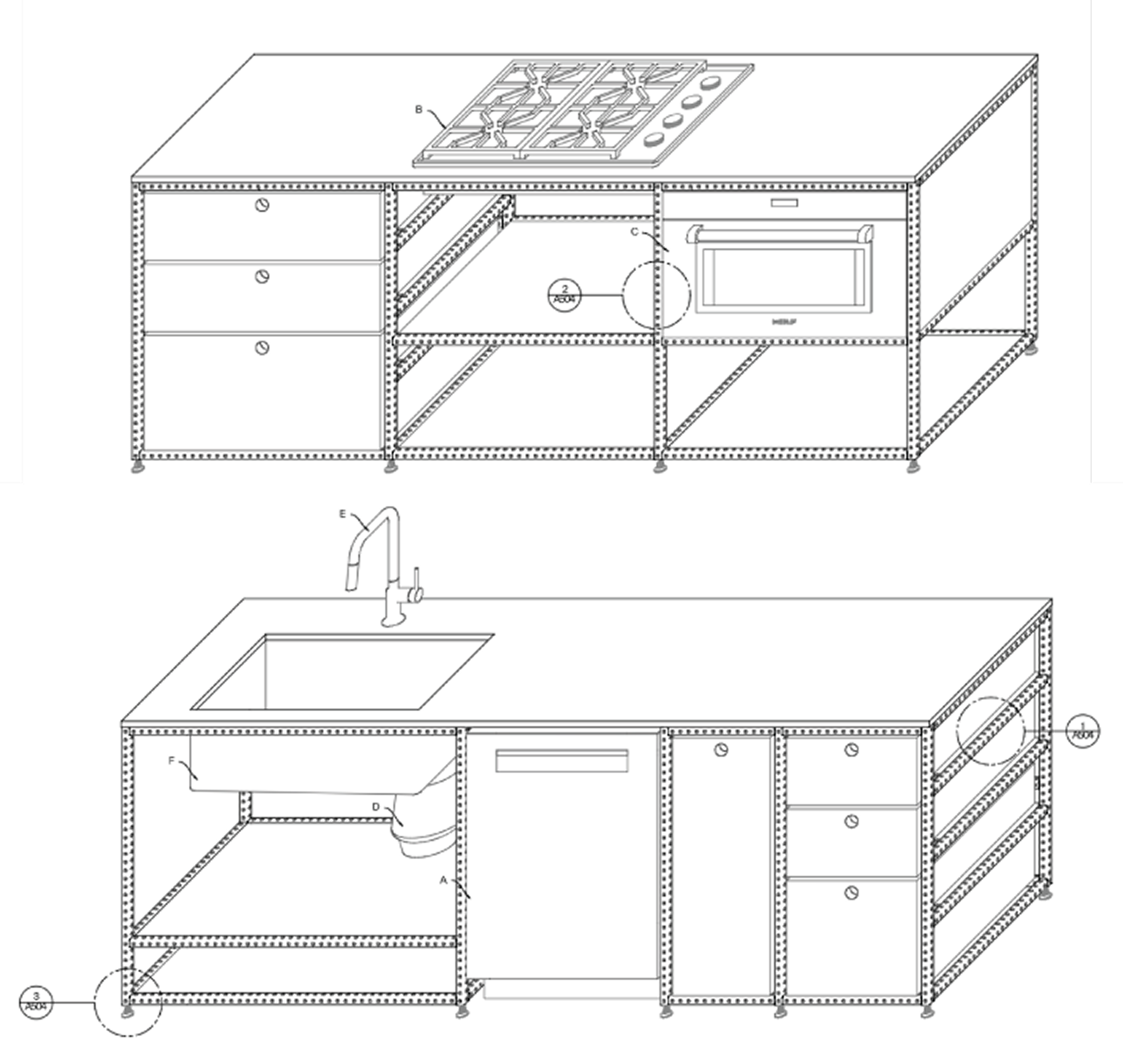Apartment in Sutton Place kitchen drawing